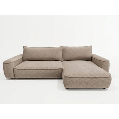 Canapé d'angle convertible 3 places en tissu chenille, HONORE BOBOCHIC