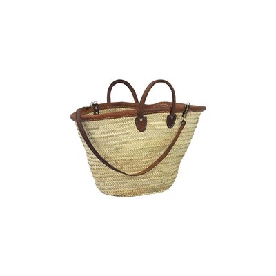 Panier couffin en palmier et cuir AUBRY GASPARD
