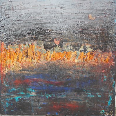 Tableau gris d'argent HEXOA