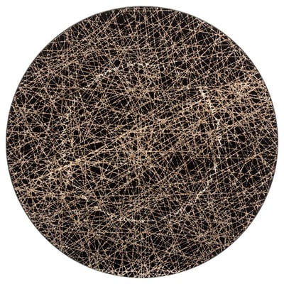 Assiette de présentation "Colorama de Noël" D33cm noir lignes or ATMOSPHERA