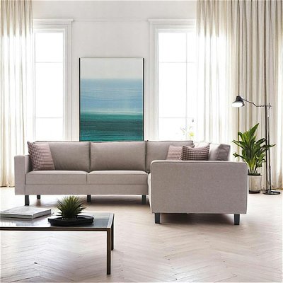 Canapé d’angle réversible beige - pieds droits CORTONA PIER IMPORT