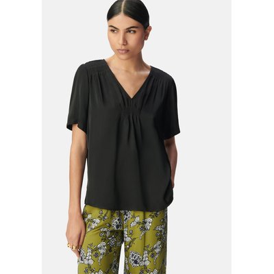 Top manches courtes satiné détails smocks IKKS