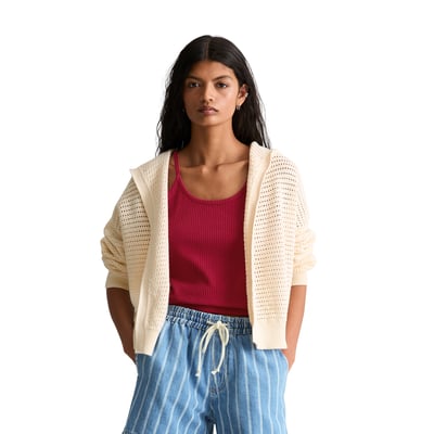 Cardigan à capuche loose en coton organique MARC O’POLO DENIM