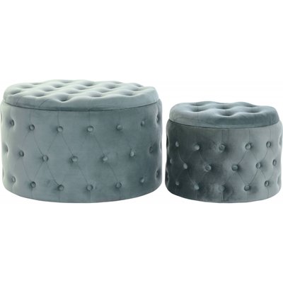 Poufs capitonnés, lot de 2, Glam RECOLLECTION