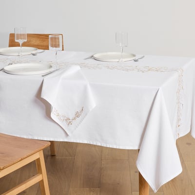 Nappe brodée, en coton lavé, EVANNA LA REDOUTE INTERIEURS