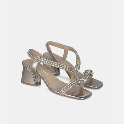 Sandales à talons carrés avec bande de strass ALMA EN PENA