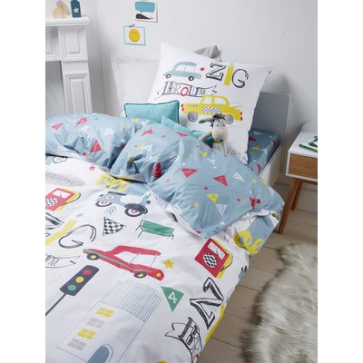 Parure housse de couette + taie d'oreiller AUTO-CITY VERTBAUDET