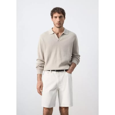 Pull-over polo maille côtelée MANGO MAN