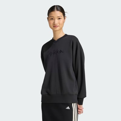 Sweat-Shirt Col V Satin Seasonal Essentials ADIDAS SPORTSWEAR