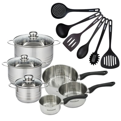 3 faitouts 16/20/24cm + 3 casseroles 12/16/20cm BRILLANT FACKELMANN