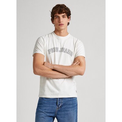 T-shirt droit manches courtes à logo imprimé PEPE JEANS