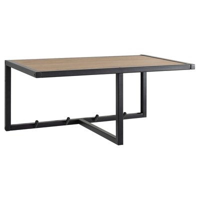 Etagère murale porte-manteau 4 accroches en MDF et Métal TOILINUX