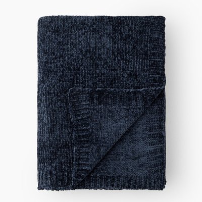 Plaid en maille chenille, 130x170cm, polyester MONOPRIX