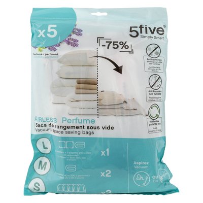Lot de 5 sacs compresseurs d air parfumés 5FIVE SIMPLY SMART