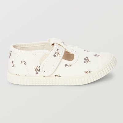 Tennis à scratch imprimé floral en toile BOUT'CHOU