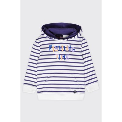 Sweat imprimé rayé à capuche en coton KIDS ARMOR-LUX