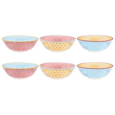 Lot de 6 grands bols en porcelaine, PATTERN BJORN