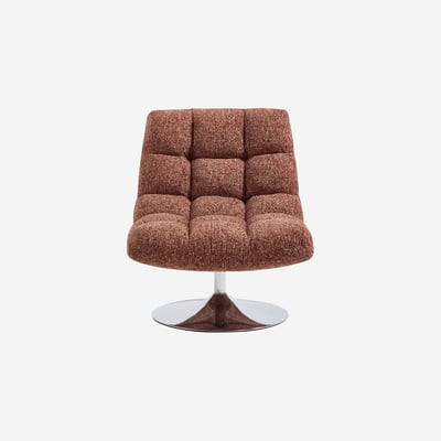 Fauteuil pivotant en tissu chenille et métal chromé SOGLIO HABITAT