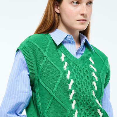 Pull sans manches à torsades MONOPRIX
