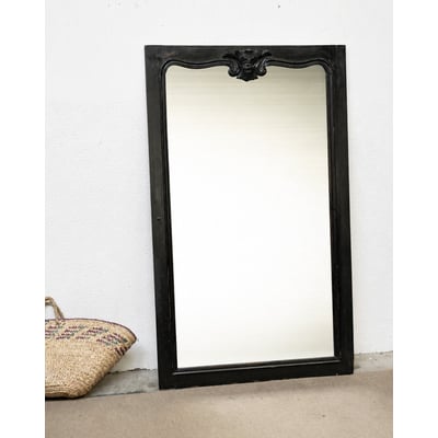 Grand miroir en bois ancien au fronton sculpté Georges N°1318 - Bon état DEBONGOUT