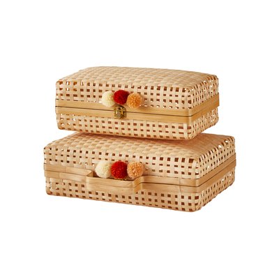 Lot de 2 valisettes en bambou VERTBAUDET