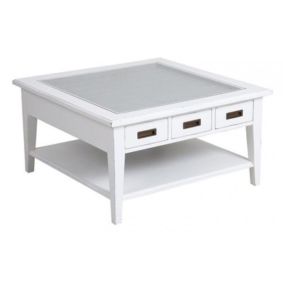 Table Basse Carrée Plateau Vitré - RHODE INTERIOR'S