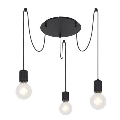 Suspension 3 ampoules en métal design industriel HERMINE GLOBO LIGHTING