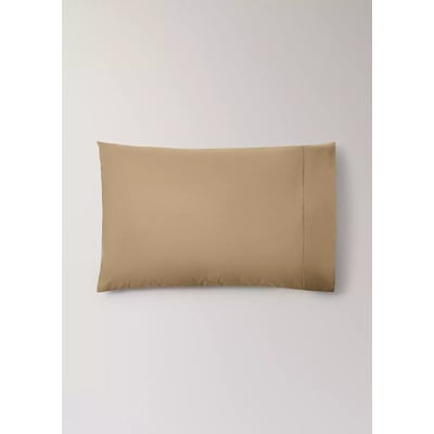 Deux taies d'oreiller percale de coton 300 fils détail passepoilé 50 x 75 cm MANGO HOME
