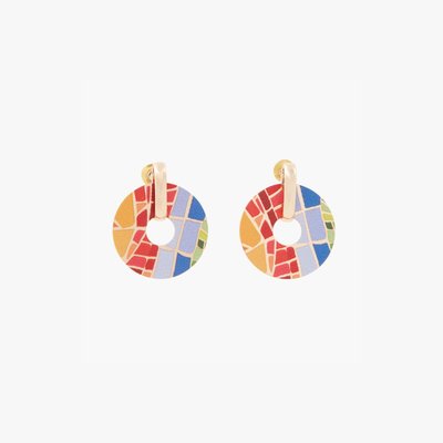 Boucles d'oreilles rondes Balagane imprimé mosaïque BALABOOSTE