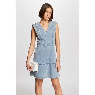 Robe courte patineuse en jean MORGAN