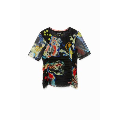 T-shirt slim plissé - DESIGNED BY M. CHRISTIAN LACROIX - BLACK - L DESIGUAL