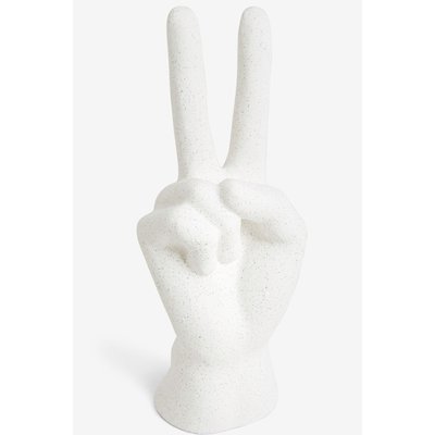 Sculpture main signe de paix en céramique NEXT