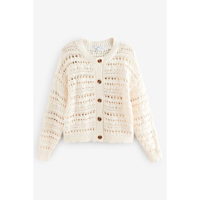 Cardigan en maille 100 % coton à surpiqûres NEXT