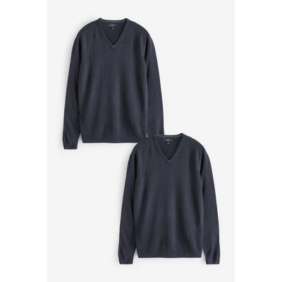 Pull col v standard doux au toucher, lot de 2 NEXT