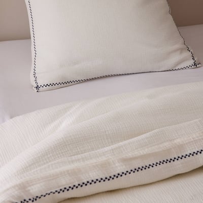 Taie carrée gaze de coton, 63x63cm, 100% coton bio, GOTS MONOPRIX