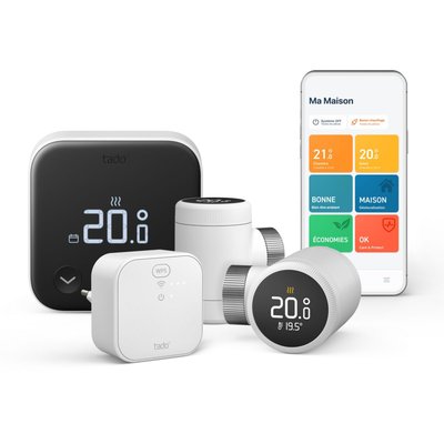 Thermostat connecté Kit X filaire et 2 têtes X TADO