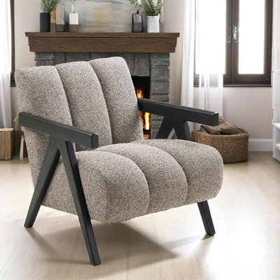 Fauteuil marron style moderne en tissu BERLIN PIER IMPORT