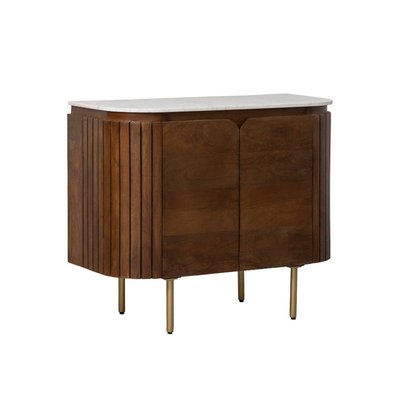Buffet en marbre et bois de manguier  SIENNE MADE IN MEUBLES 