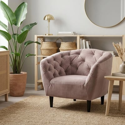 Fauteuil en velours capitonné - RIA HELLIN, DEPUIS 1862