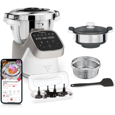 Robot cuiseur companion pro + cuiseur vapeur YY5286FG MOULINEX