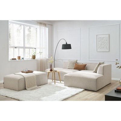 Canapé modulable 5 places en tissu chiné avec pouf, MEGEVE BOBOCHIC