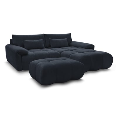 Canapé d'angle fixe 4 places en tissu texturé, IVANE BOBOCHIC