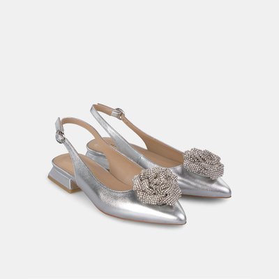 Chaussures plates avec fleur en strass et boucle ALMA EN PENA