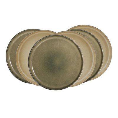 Lot de 6 grandes assiettes, TERRALHA ARD TIME