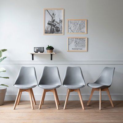 Lot de 4 chaises scandinaves, NORA HAPPY GARDEN