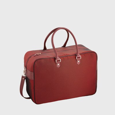 E2R Bagage cabine femme tissu et cuir bordeaux upcyclés Giovana OH MY BAG