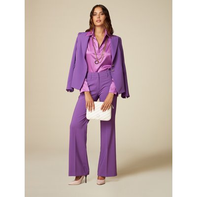 Pantalon large en tissu technique stretch de couleur unie OLTRE