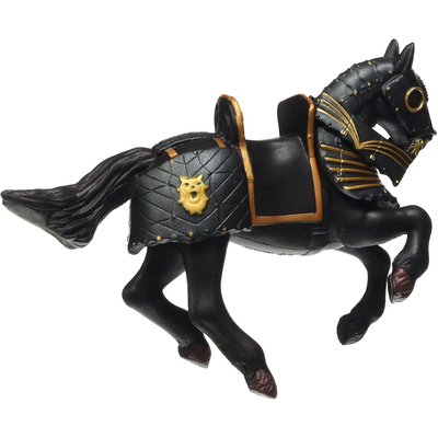 Figurine Cheval du chevalier en armure noire PAPO