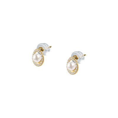Boucles d'oreilles en or 375 jaune et perle de culture CLEOR
