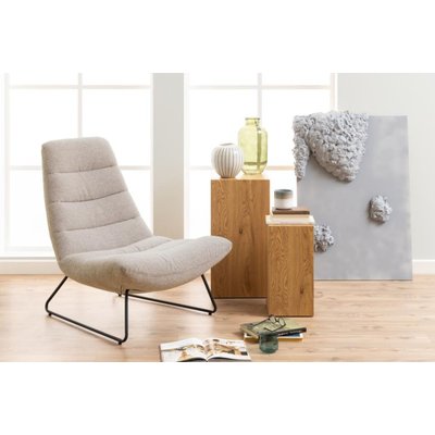 Fauteuil lounge en tissu bouclette beige - WESTON HELLIN, DEPUIS 1862